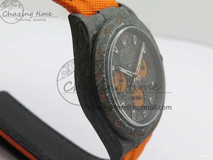 MiroTime 0321 Daytona DIW Carbon Noob 1:1 Best Edition Black Orange Dial on Orange Nylon Strap SA TopPick 2586